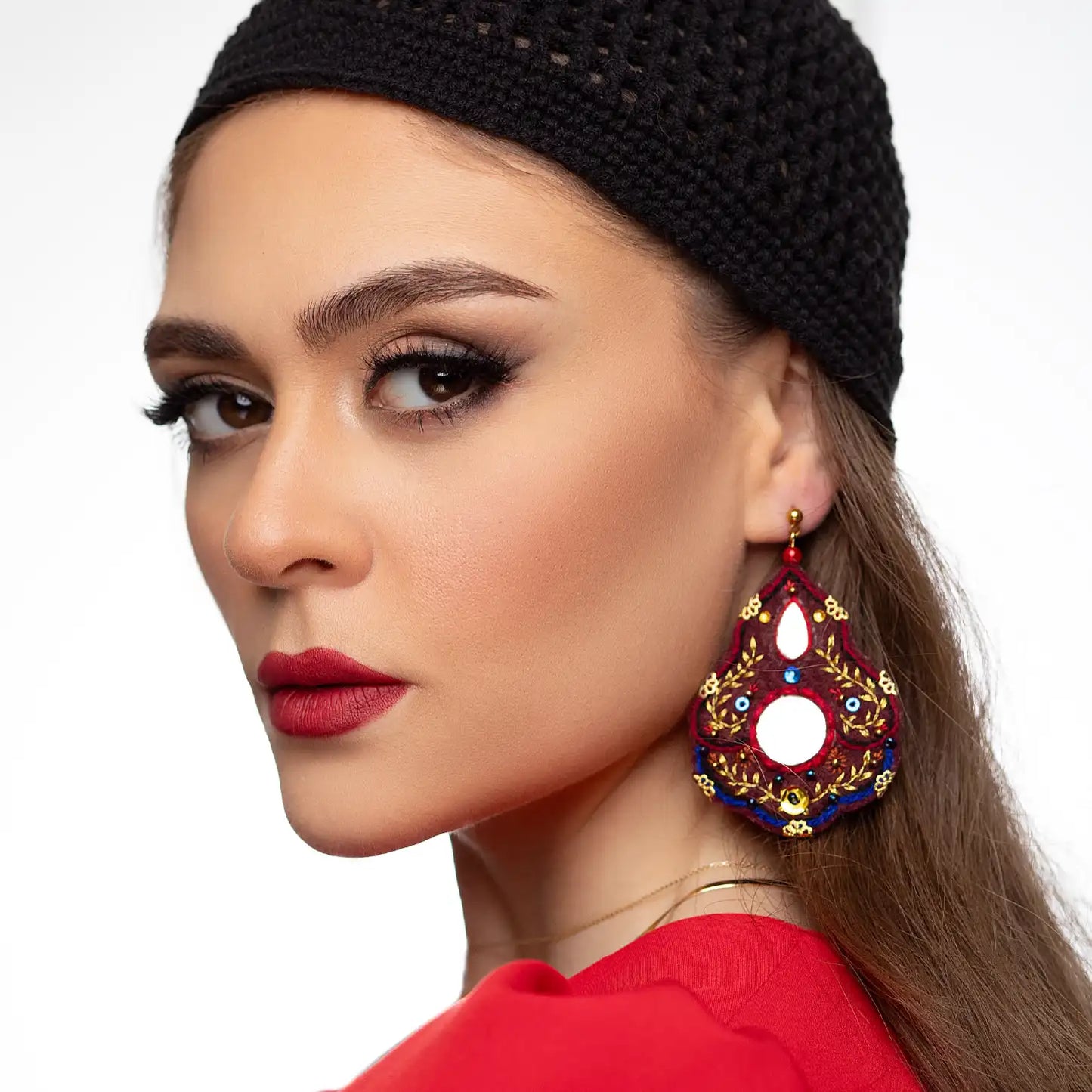 Zarrin | Hand Embroidered Statement Earrings