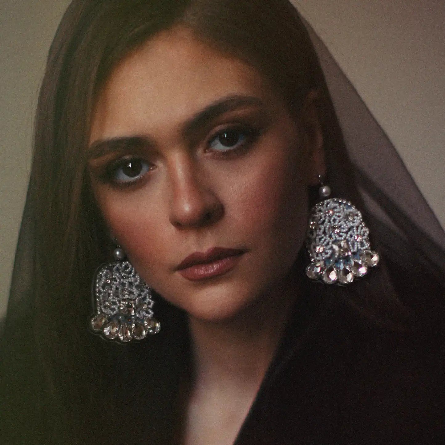 Royesh-e Noor | Hand Embroidered Luxury Statement Earrings