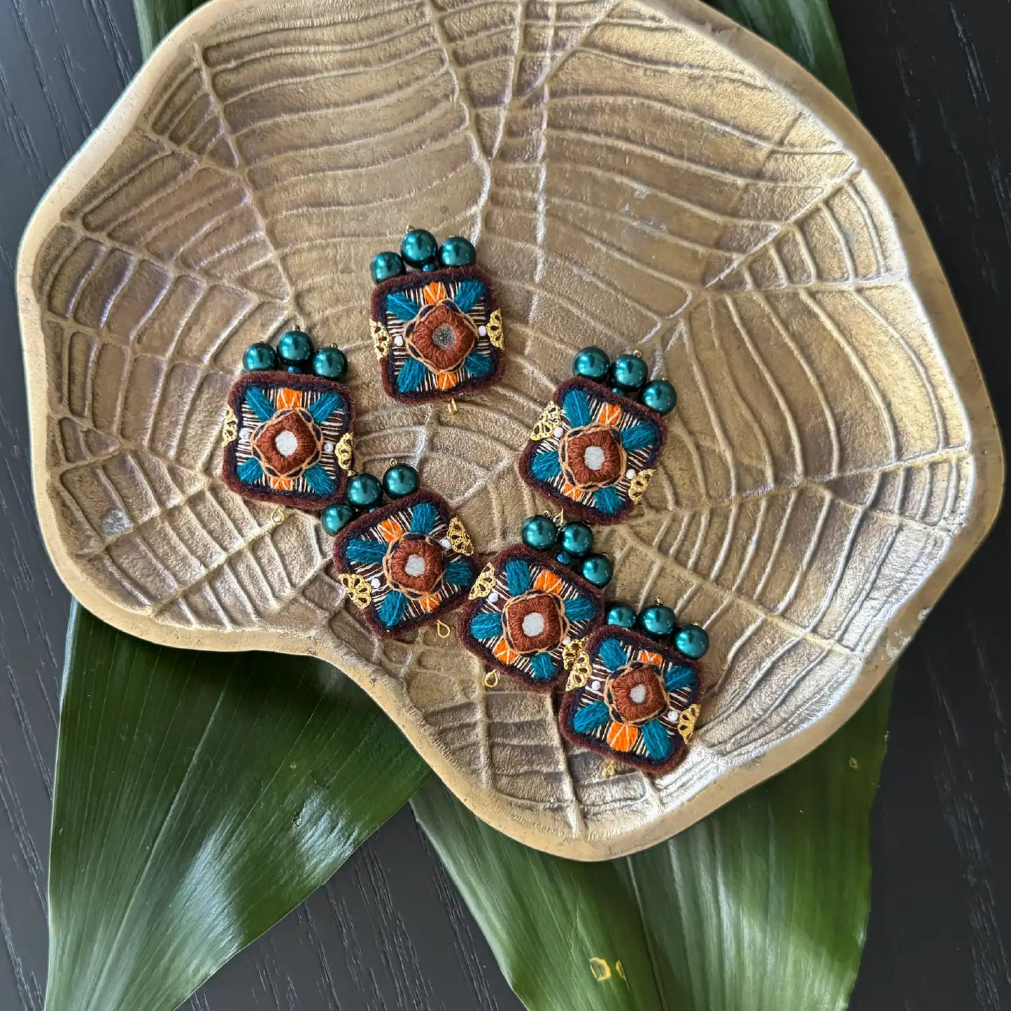 Nil | Hand Embroidered Floral Earrings